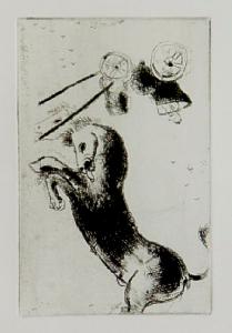 [Grossbild Chagall Original-Radierung La Colre - Die Raserei #R4]